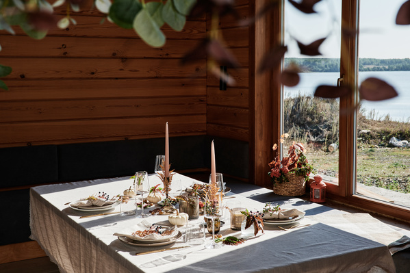 Festive Table in Autumn Style at Lake House